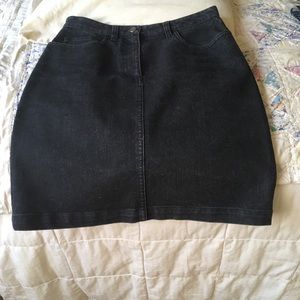 Black Denim Petite Sophisticate Mini-Skirt (4)